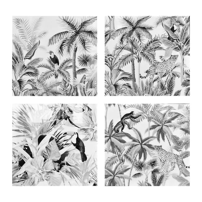 Ensemble de 4 tableaux sur toile imprimée 28x28  Amazone Couleur v002229 <span itemprop=