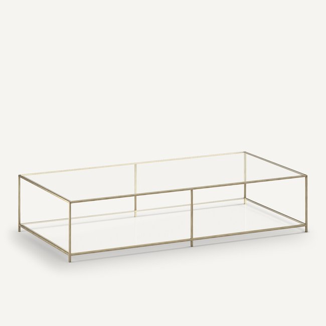 Mesa de centro rectangular Sybil latón envejecido <span itemprop=
