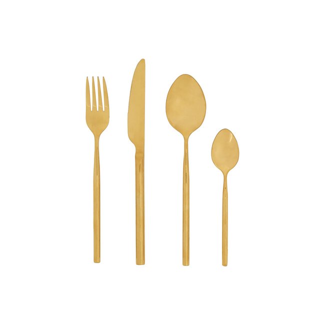 16-Piece Gold Stainless Steel Cutlery Set, gold-coloured, SO'HOME