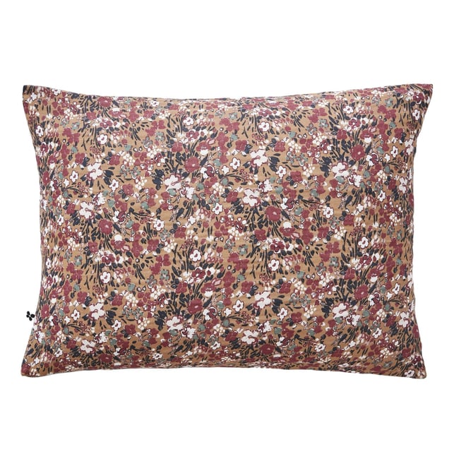 Taie d'oreiller gaze coton Capucine camel <span itemprop=