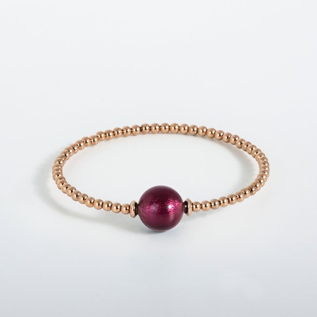 Bracelet Tango - Murano Pourpre - (S), rose gold, LILIFLO