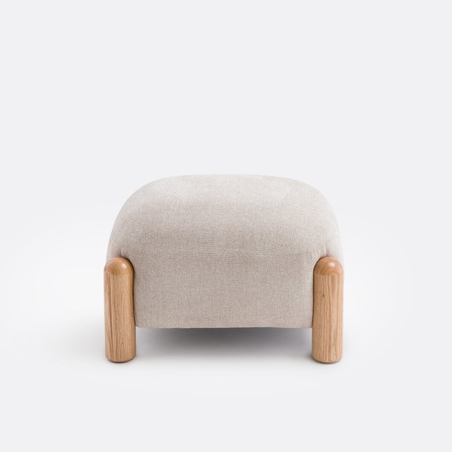 Reposapiés acolchado en tejido de chenilla, Boldi beige <span itemprop=