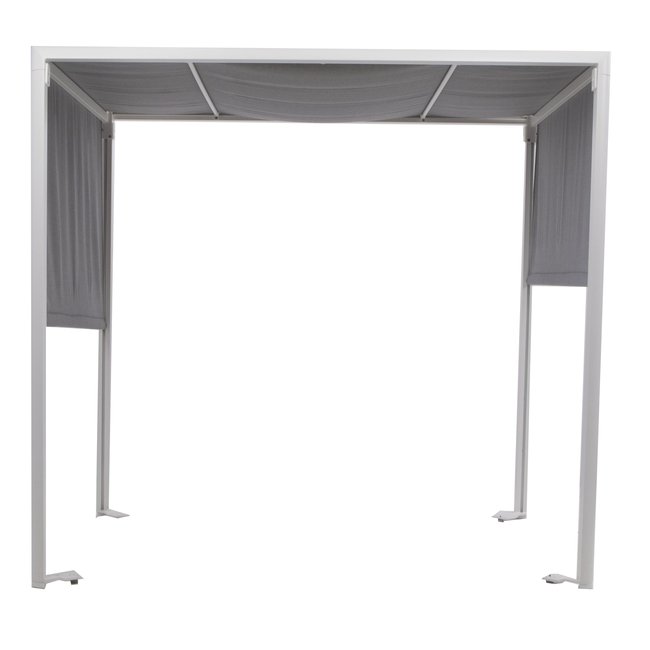 Toit pour bain de soleil double , en aluminium, NEPTUNE gris / argent <span itemprop=