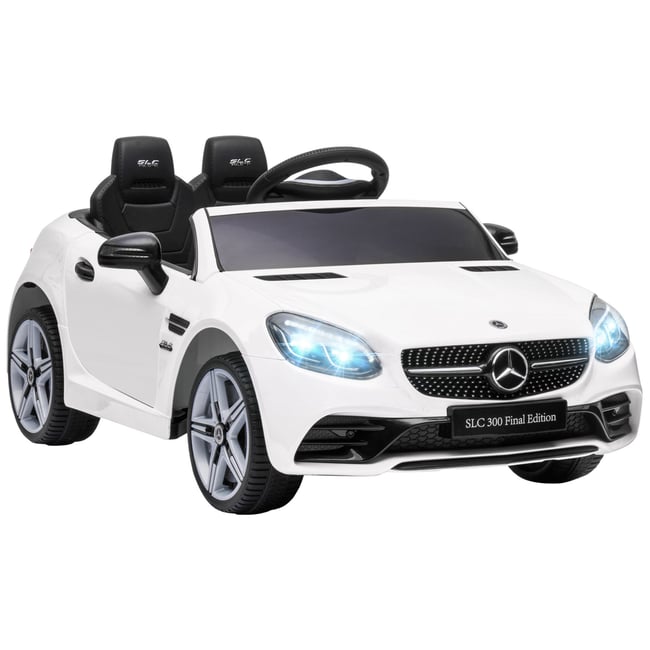 Voiture électrique à conducteur assis PP blanc <span itemprop=