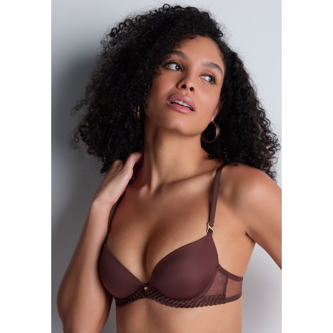 Soutien gorge Push up coques Sheer Emotion brun <span itemprop=