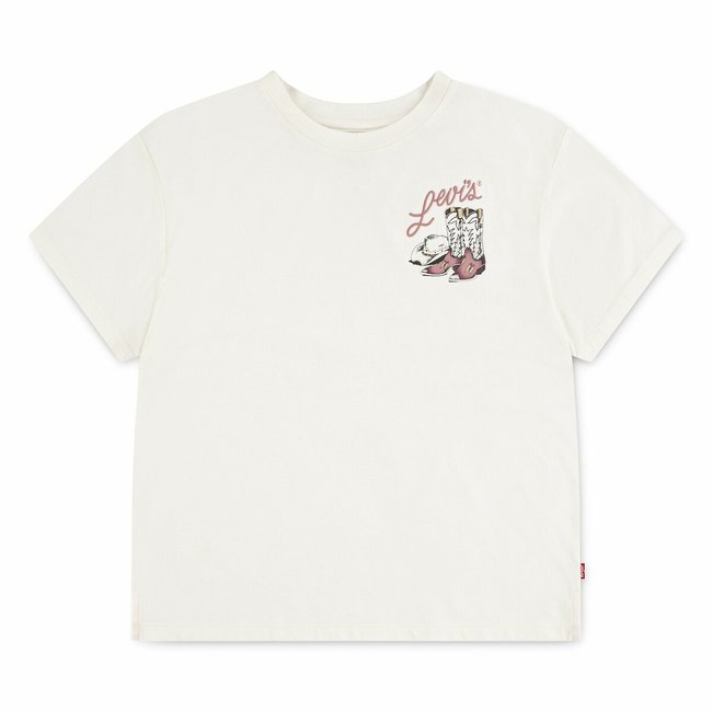 Chest Logo Print T-Shirt with Short Sleeves, white, LEVI'S KIDS