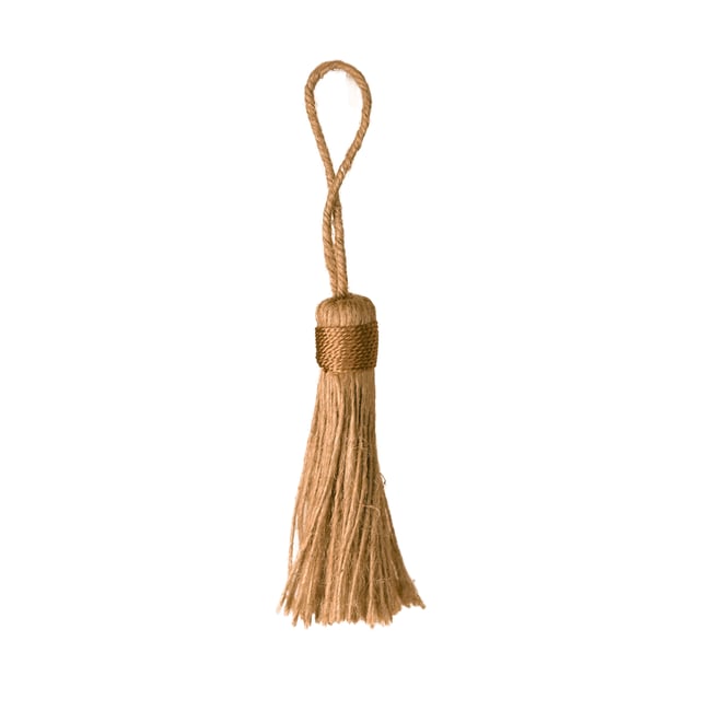 Embrasse pompon naturel -  LOJI marron brun <span itemprop=