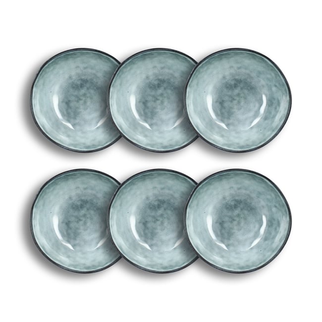Lot de 6 bols en grès 50cl, ARONAL Couleur bleu <span itemprop=