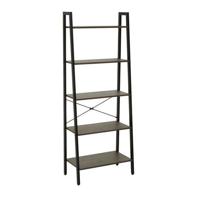 Harlan 5-Tier Ladder Shelf, brown, SO'HOME