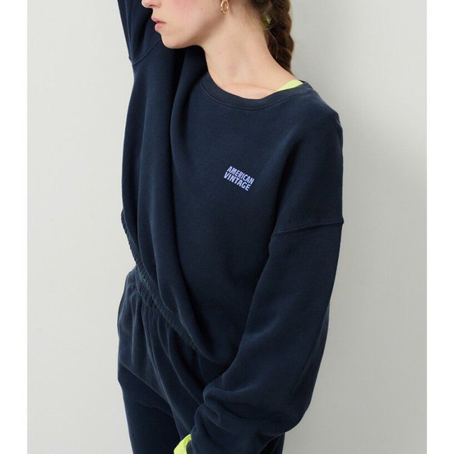 Sweat col rond IZUBIRD marine <span itemprop=