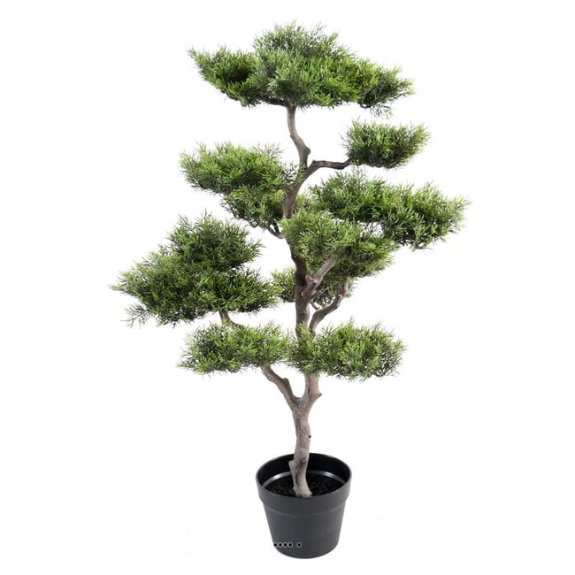 Bonsaï Pinus artificiel en nuages H 95 cm t Couleur vert <span itemprop=