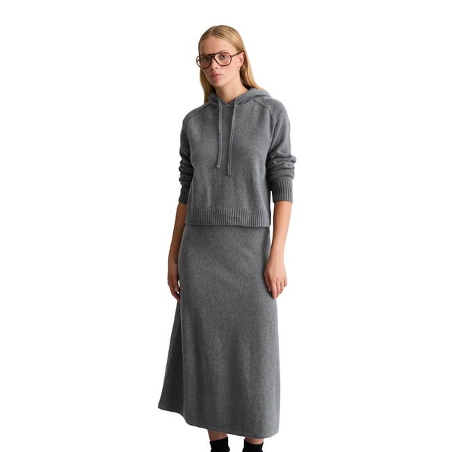 Sweat à capuche en maille, coupe décontractée en mélange de laine doux - MARC O’POLO DENIM