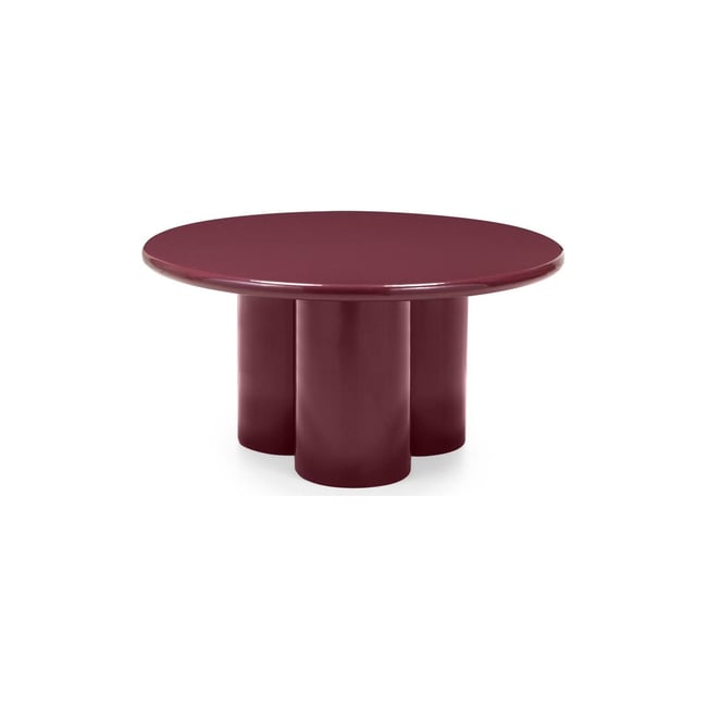 Table basse ronde, BURGUN Couleur bordeaux brillant <span itemprop=