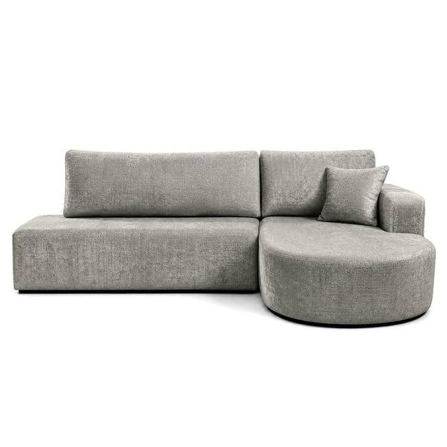 Canapé angle droit convertible velours texturé, MIRO - BEST MOBILIER