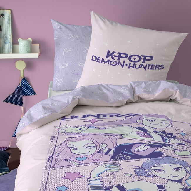 Parure de lit imprimée, KPOP DEMON HUNTERS COMPACT violet <span itemprop=