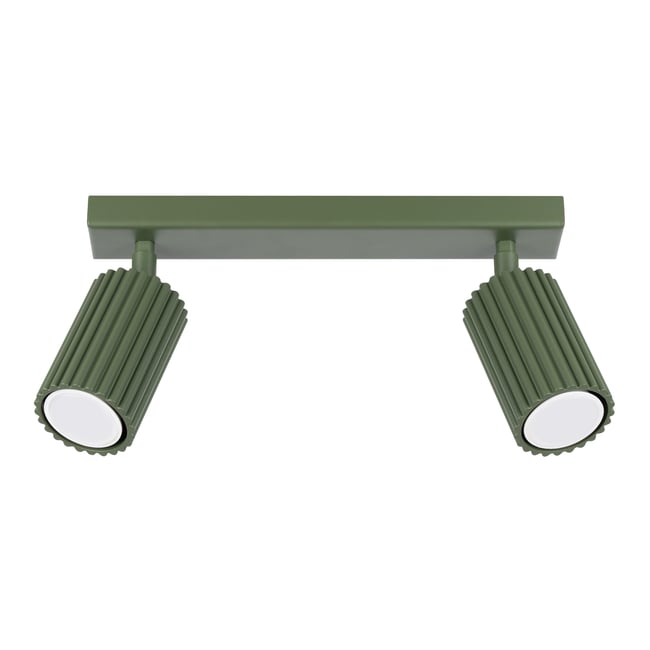 Plafonnier Aluminium Vert Olive GU10 2 Karbon Couleur vert <span itemprop=
