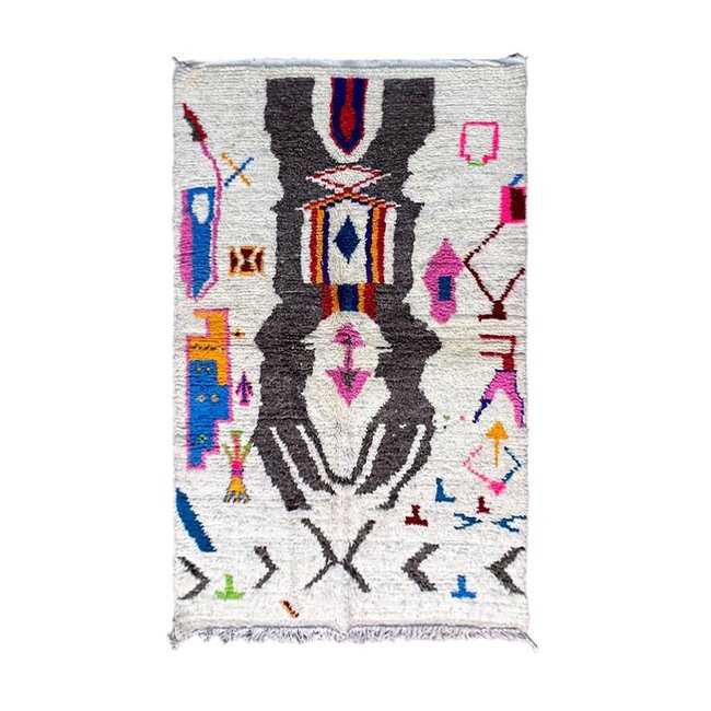 Tapis berbère contemporain fait main 140 x 240 cm Couleur multicouleur <span itemprop=