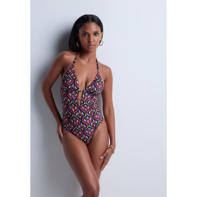 Maillot de bain une pièce Sunkissed Allure marron <span itemprop=