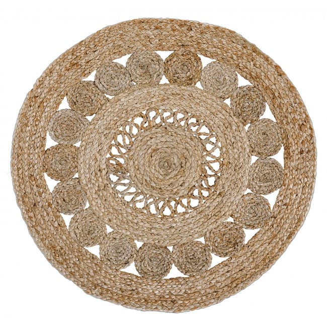 Tapis jute tissé JUTE RUG Couleur beige <span itemprop=
