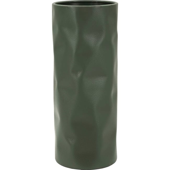 Vase cylindrique en fer martelé MODERN Couleur vert clair <span itemprop=