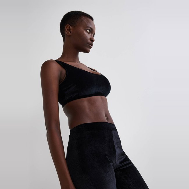 Brassière SASHA en velours noir <span itemprop=