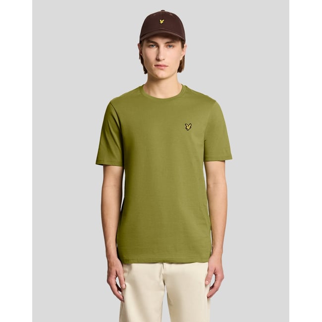 T-shirt en coton col rond vert arbuste <span itemprop=