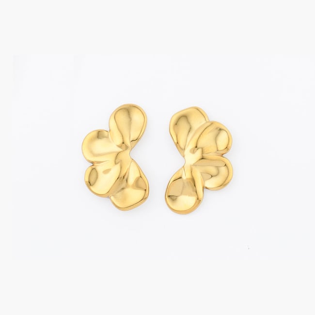 Boucles d'oreilles demi-fleurs acier inoxydable aucun <span itemprop=