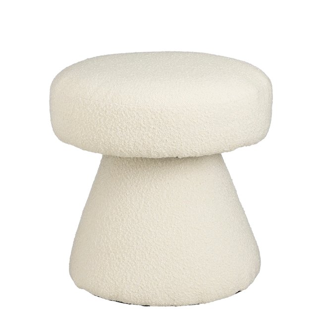 Pouf effet bouclette Couleur blanc cassé <span itemprop=