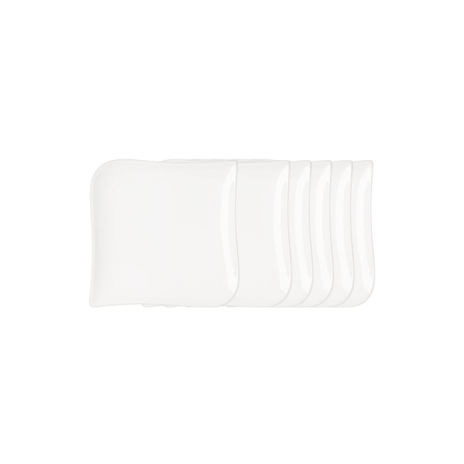 Assiette Melody 12x12 cm (lot de 6) Couleur blanc <span itemprop=