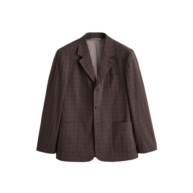 Veste de costume décontractée en coton marron <span itemprop=