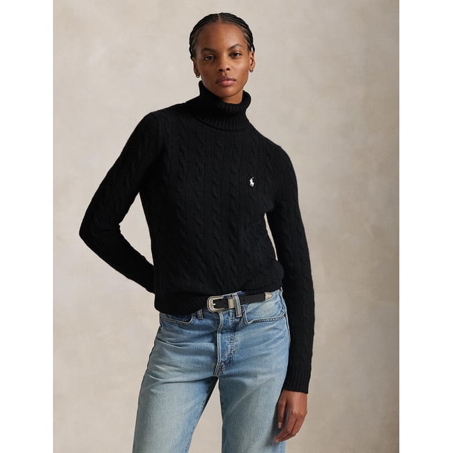 Pull col roulé torsadé, 90% laine 10% cachemire - POLO RALPH LAUREN