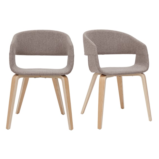 Chaises design pieds bois (lot de 2) SLAM Couleur taupe <span itemprop=