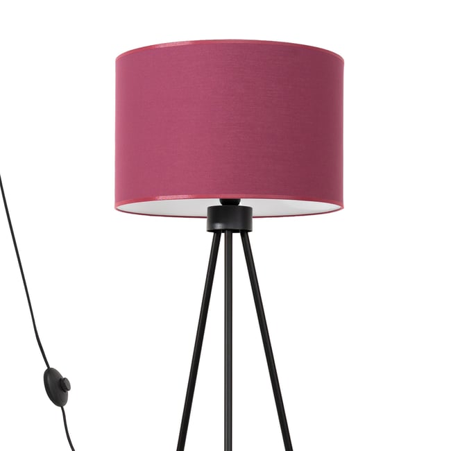 Lampadaire Tissu Bordeaux E27 1 Nevia Couleur bordeaux <span itemprop=