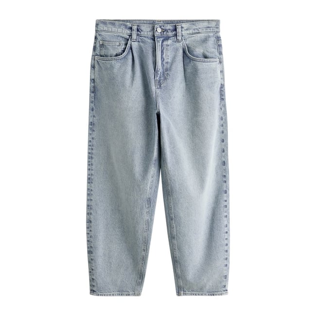 Jean ample plissé edit bleu moyen <span itemprop=