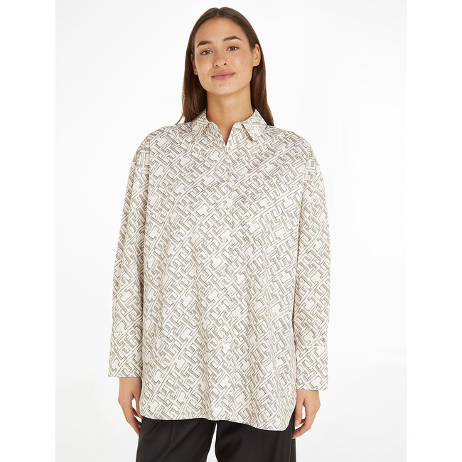 Camicia ampia stampa monogram bianco TOMMY HILFIGER