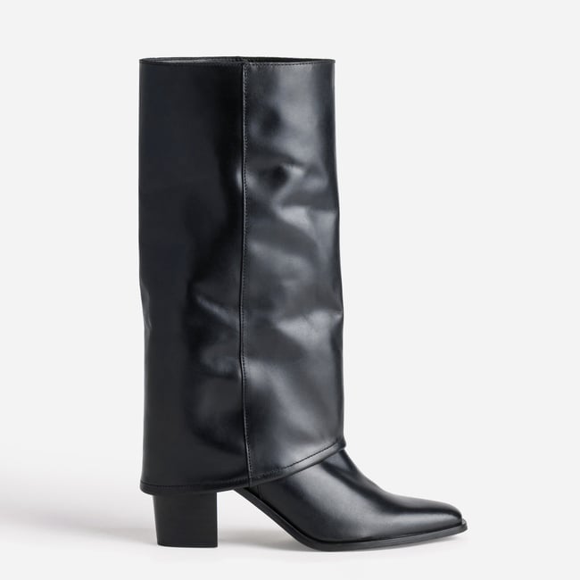 Botte À Talon en cuir TAKINA noir <span itemprop=