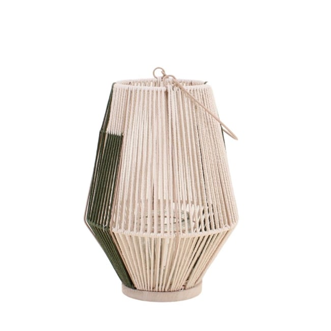 Lanterne en corde 33cm Couleur beige <span itemprop=