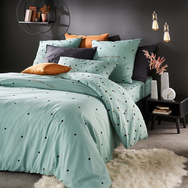 Housse de couette , Perfect Night  céladon <span itemprop=
