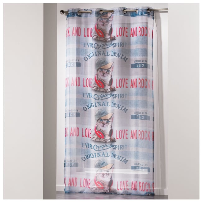 Panneau a oeillets Girly Cat bleu <span itemprop=