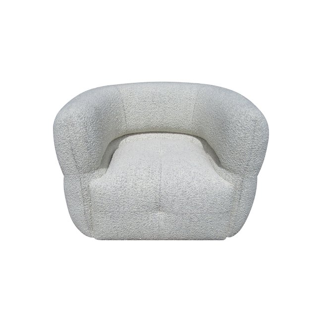 Fauteuil pivotant tissu bouclette MELKI Couleur gris clair <span itemprop=