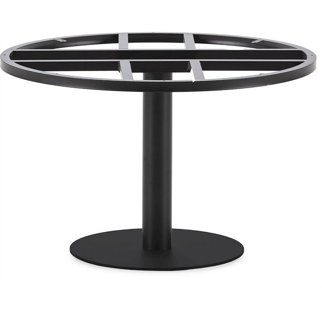 Pied de table rond en métal Couleur noir mat intense <span itemprop=