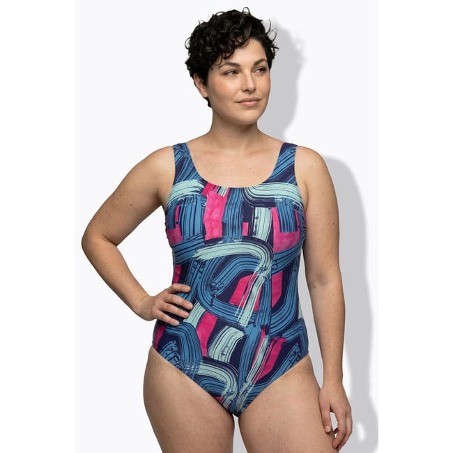 Maillot de bain sans bonnets souples bleu foncé <span itemprop=