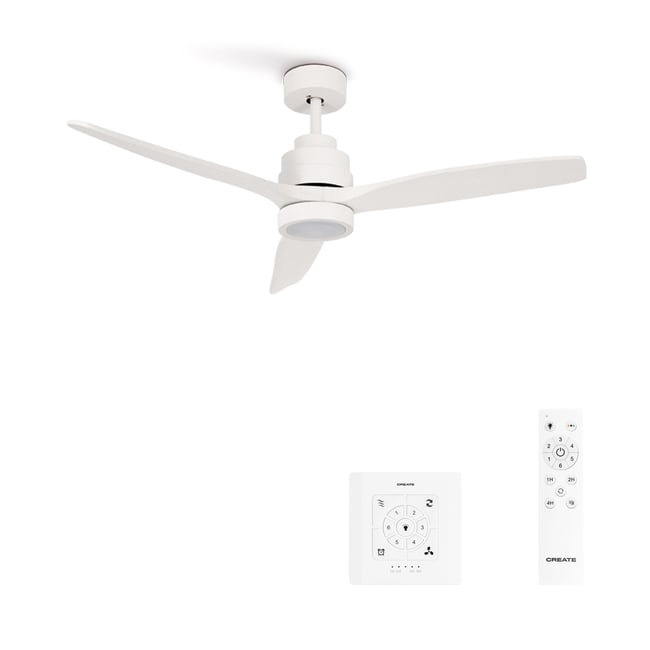 Ventilateur de plafond avec pales en ABS technique avec lumière et commande murale WIND STYLANCE - CREATE