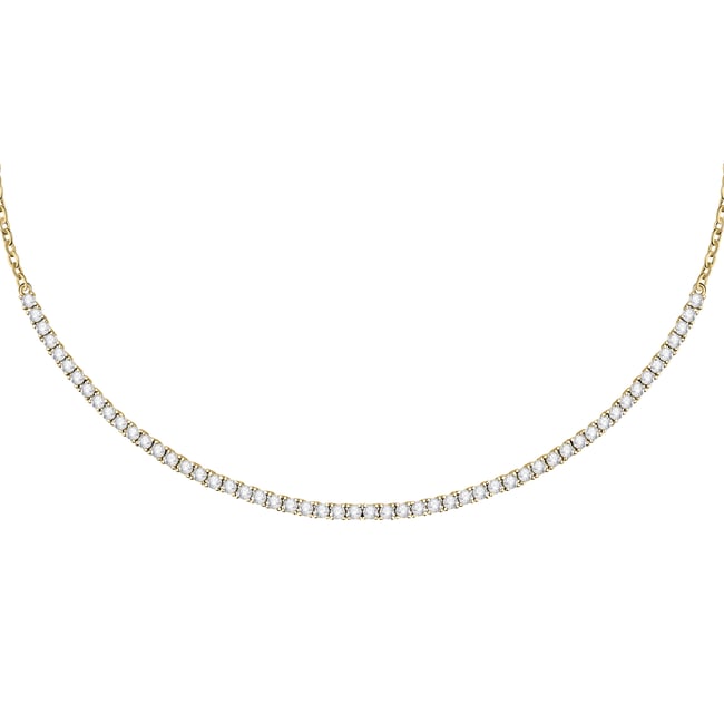 Collier en laiton, zircons SCINTILLE blanc <span itemprop=