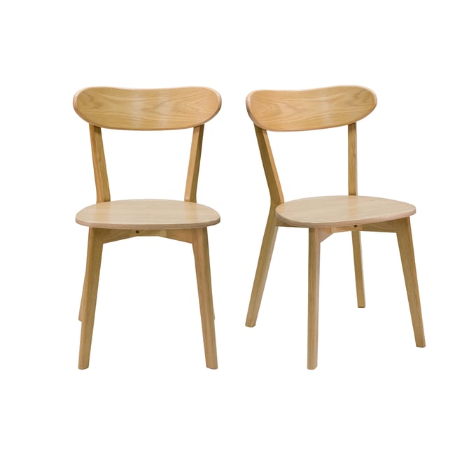 Chaises vintage en bois (lot de 2) DOVE Couleur chêne clair <span itemprop=