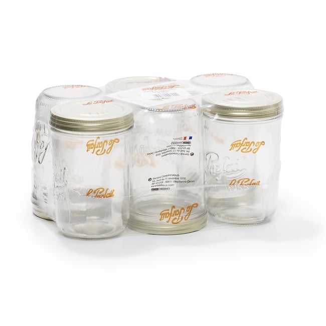 Lot de 6 terrines en verre Ø 110mm , LE PARFAIT transparent <span itemprop=