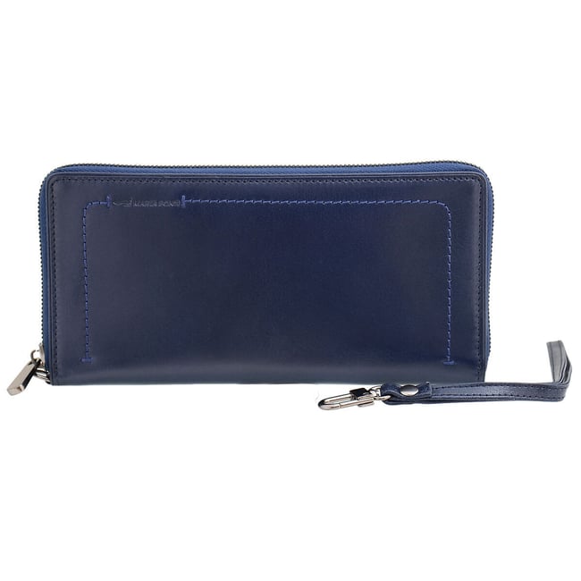 Carteira Senhora em pele LADIES YORK, Marta Ponti azul <span itemprop=