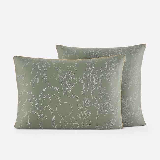 Olise Cotton Satin 300 Thread Count Pillowcase, printed, EMMA X LA REDOUTE INTERIEURS