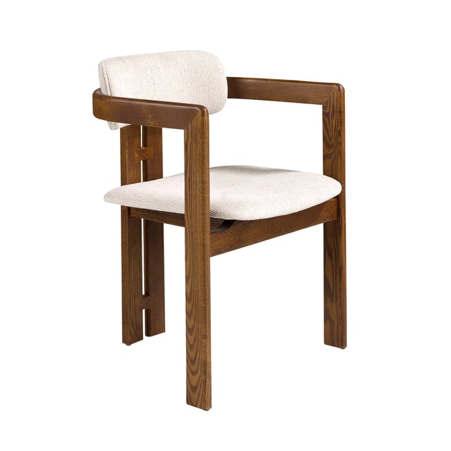 Chaise en tissu Couleur blanc cassé | noyer <span itemprop=