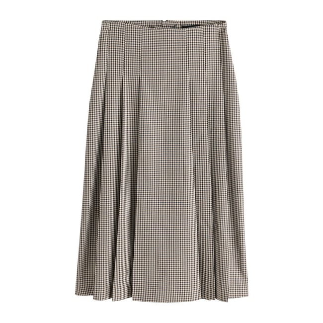 Kilt mi-long à motif pied-de-poule naturel <span itemprop=